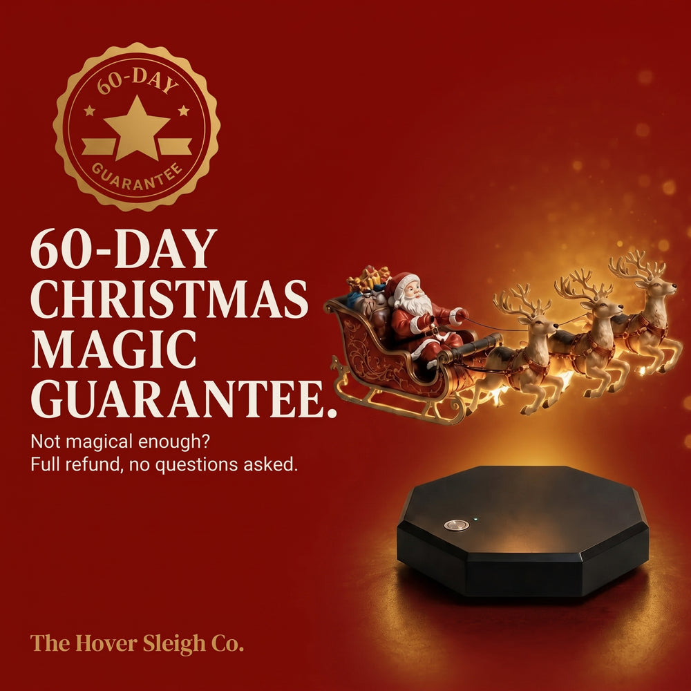 Christmas sleigh levitating above its base